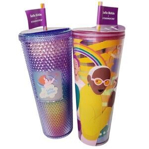 NWT-StarbucksxSofie Birkin Rainbow Gay Pride Summer 2024 Bling Studded Tumblers